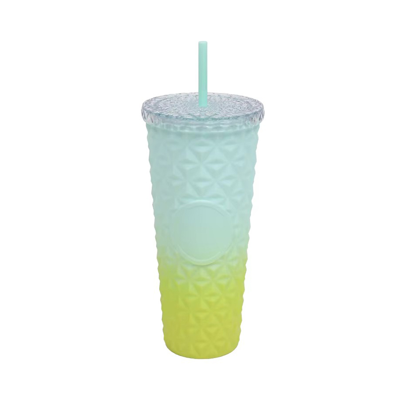 Diamond Gradient mosaic glass Plastic tumbler