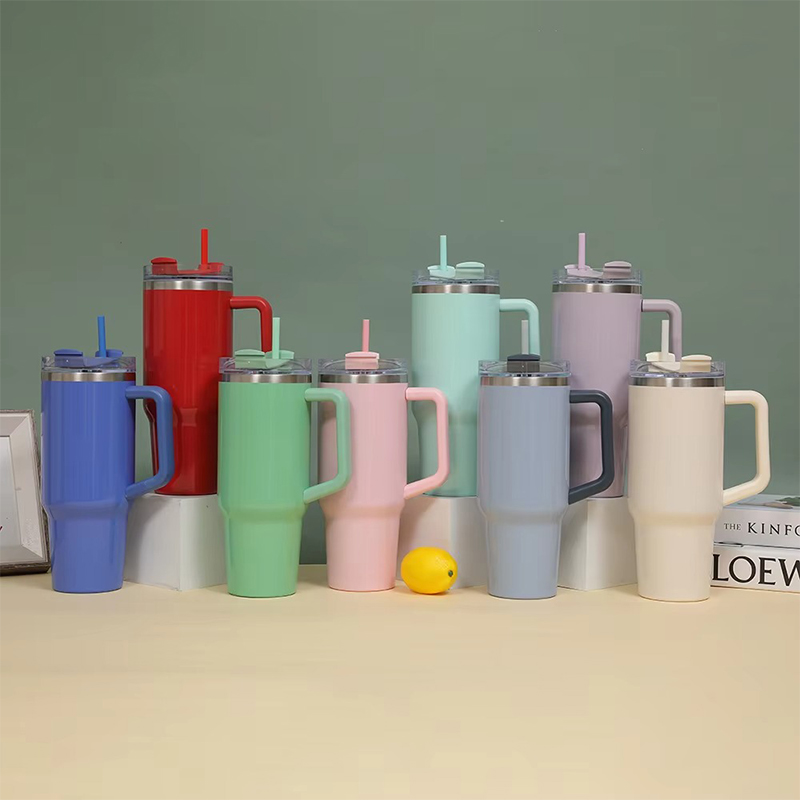 Wide Mouth Coated Auto Mug with Handle
