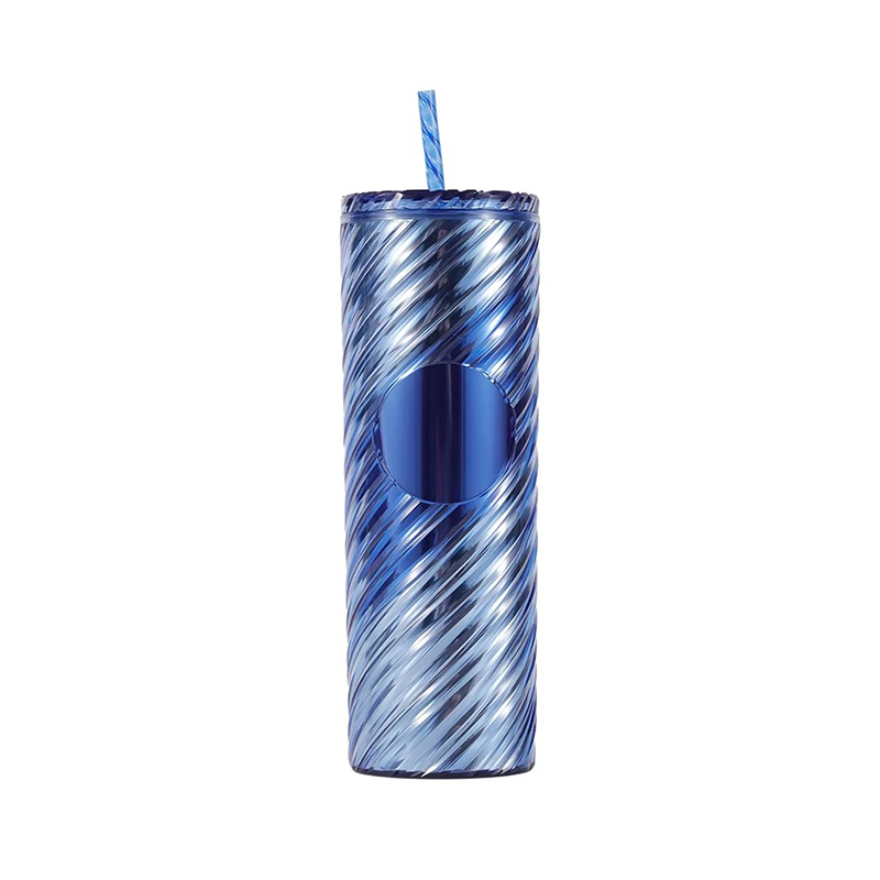 Grid gradient shiny Plastic tumbler