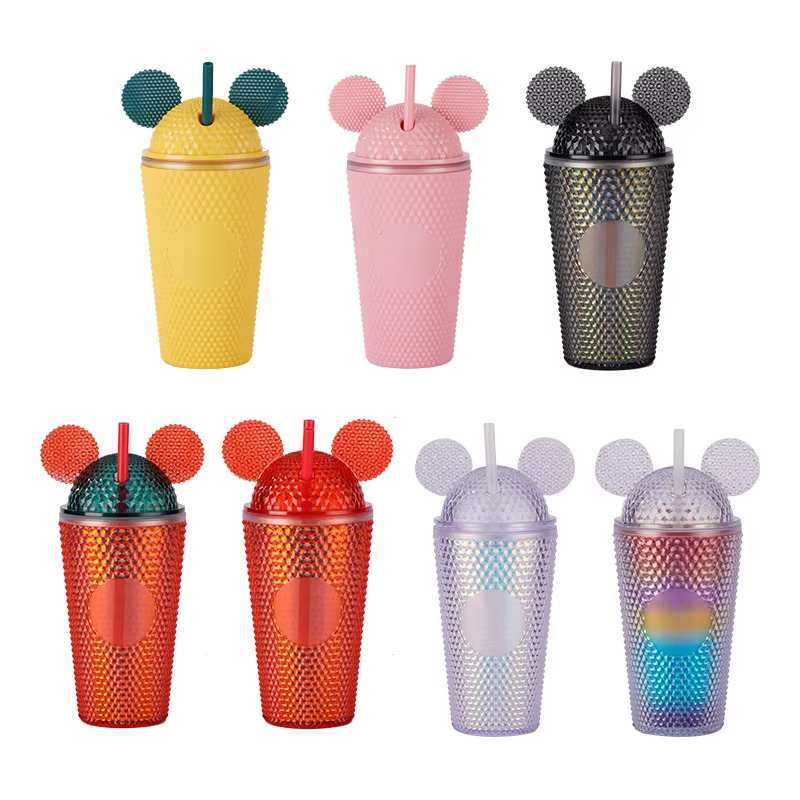 Spiked texture double layer Plastic tumbler