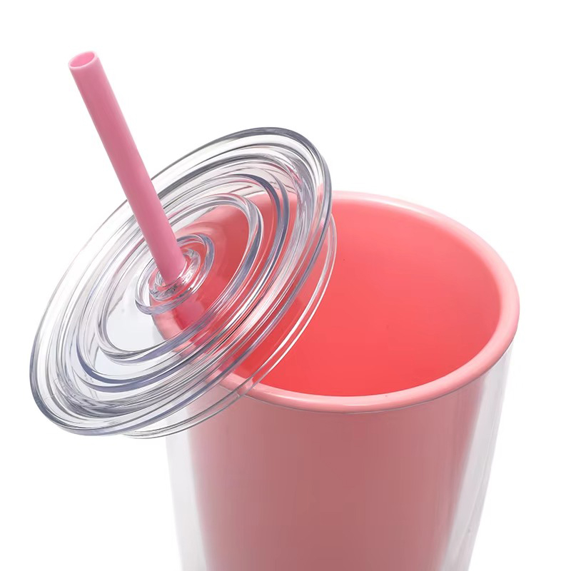 Reusable double-layer insulation Plastic tumbler