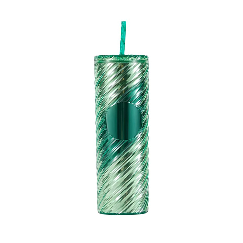 Grid gradient shiny Plastic tumbler
