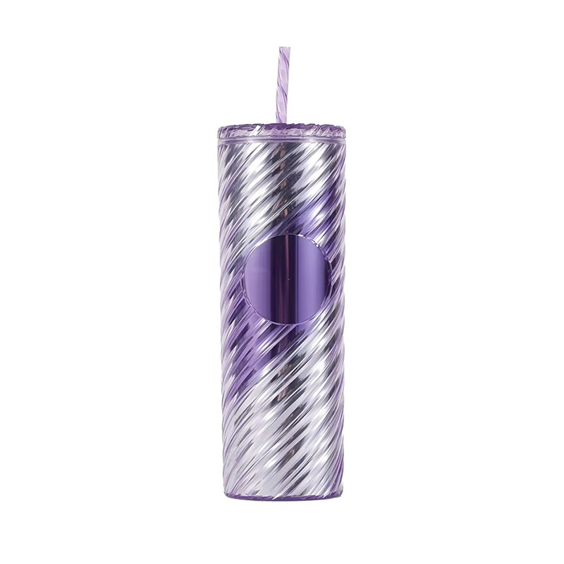 Grid gradient shiny Plastic tumbler