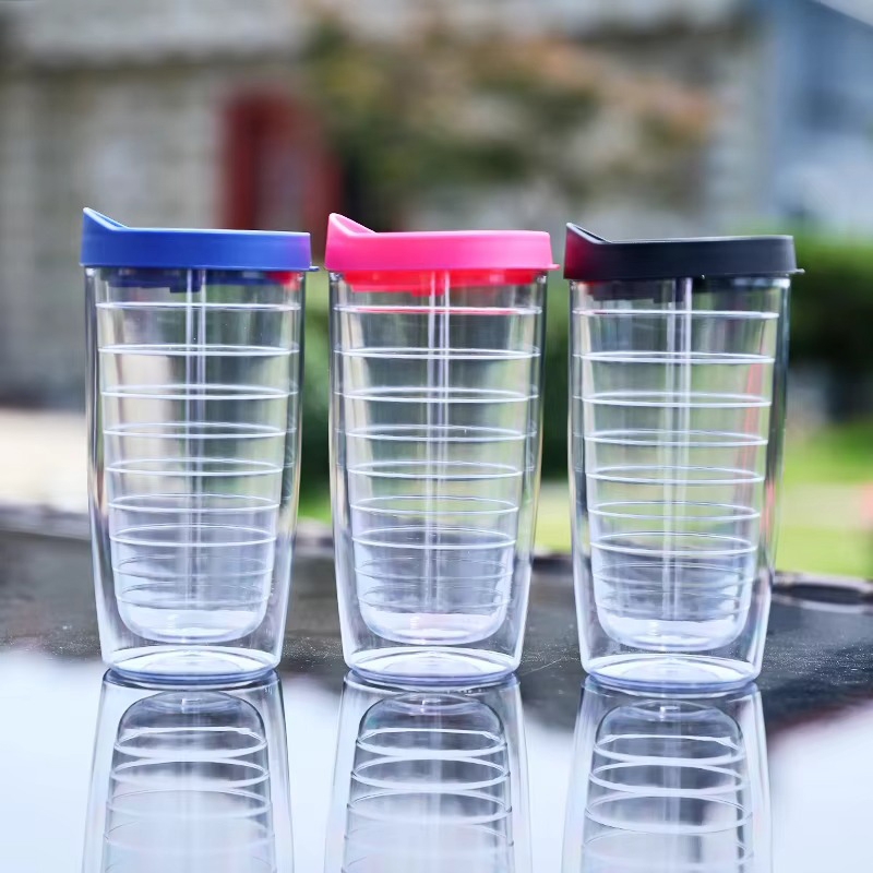 Double Layer High Quality Plastic Tumbler With Cover