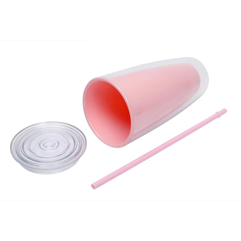 Reusable double-layer insulation Plastic tumbler