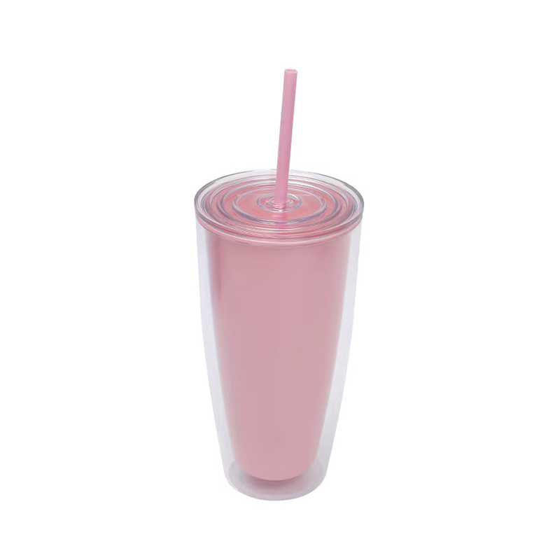 Reusable double-layer insulation Plastic tumbler