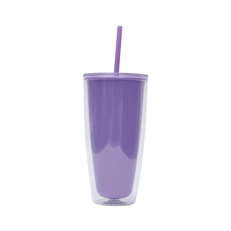 Reusable double-layer insulation Plastic tumbler