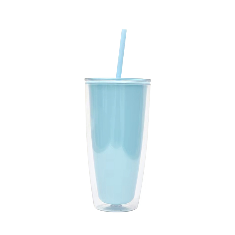 Reusable double-layer insulation Plastic tumbler