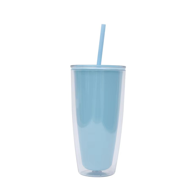 Reusable double-layer insulation Plastic tumbler