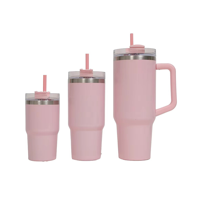 Three-piece set straws stainless steel Auto mug