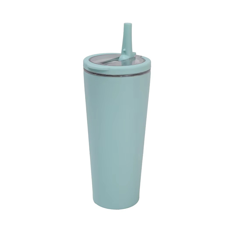 Handle insulation stainless steel tumbler with straw