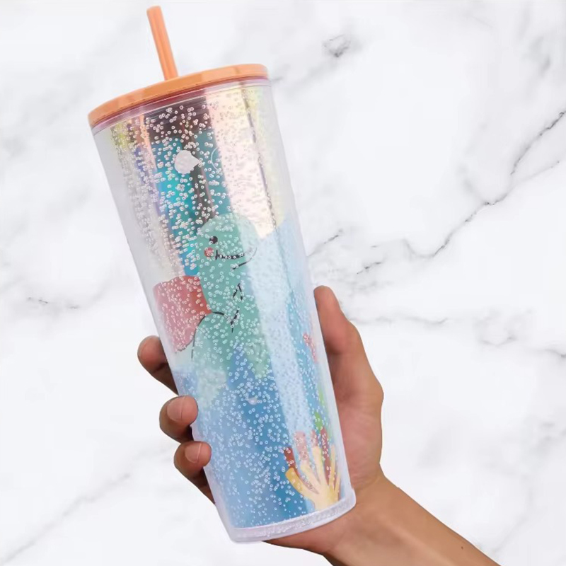 Cartoon Pattern Water Bottle Plastic Tumbler