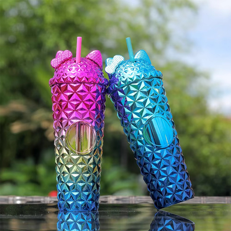 Bright Colors Raised Cute Plastic Tumbler