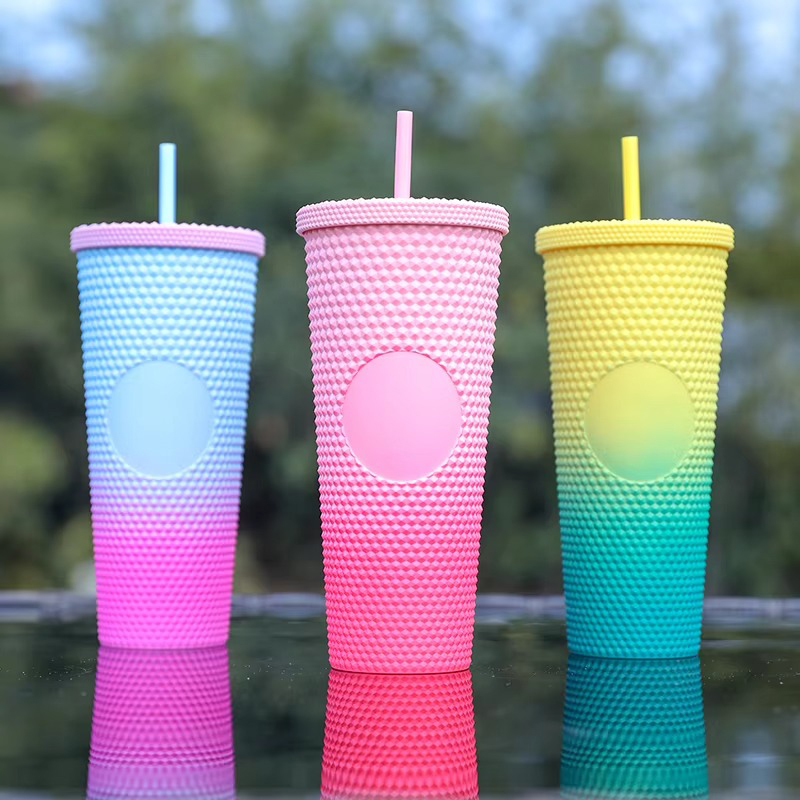 Large Capacity Matte Plastic Tumbler