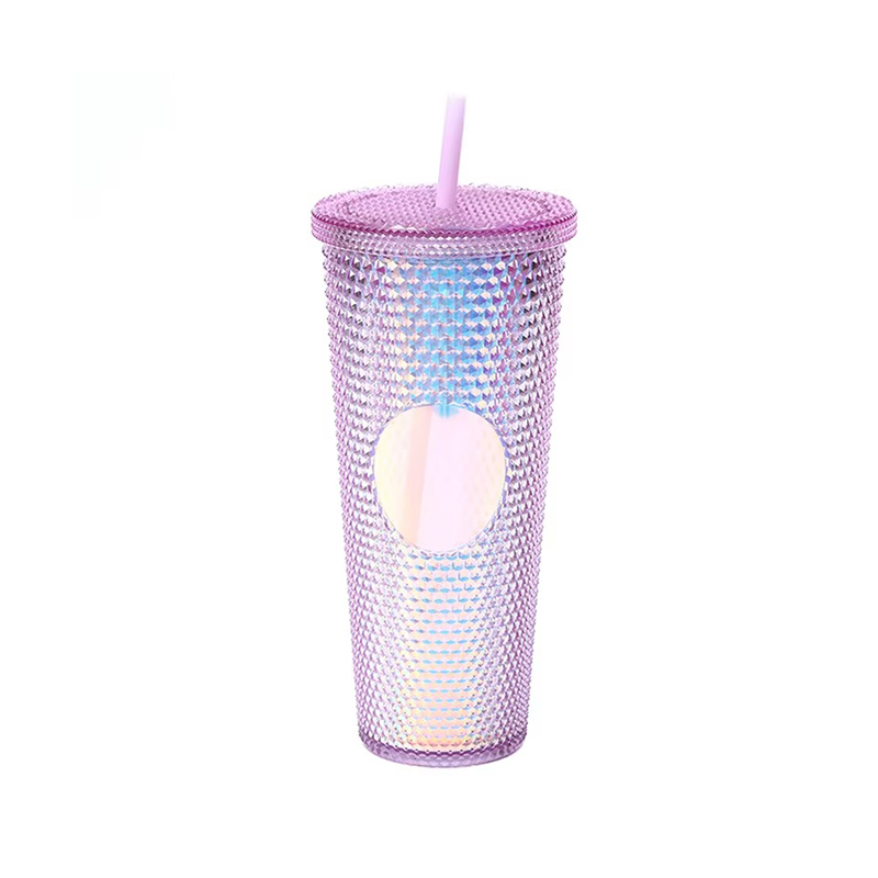 Colorful gifts plastic tumbler with straws