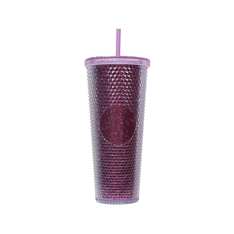 Colorful gifts plastic tumbler with straws