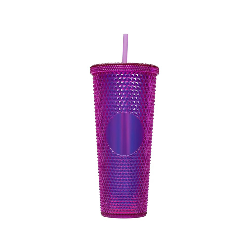 Colorful gifts plastic tumbler with straws