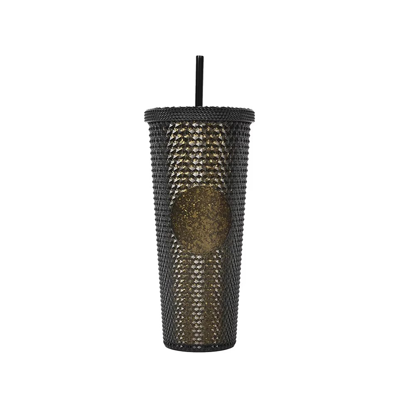 Colorful gifts plastic tumbler with straws