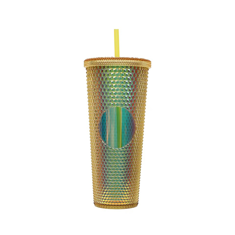 Colorful gifts plastic tumbler with straws