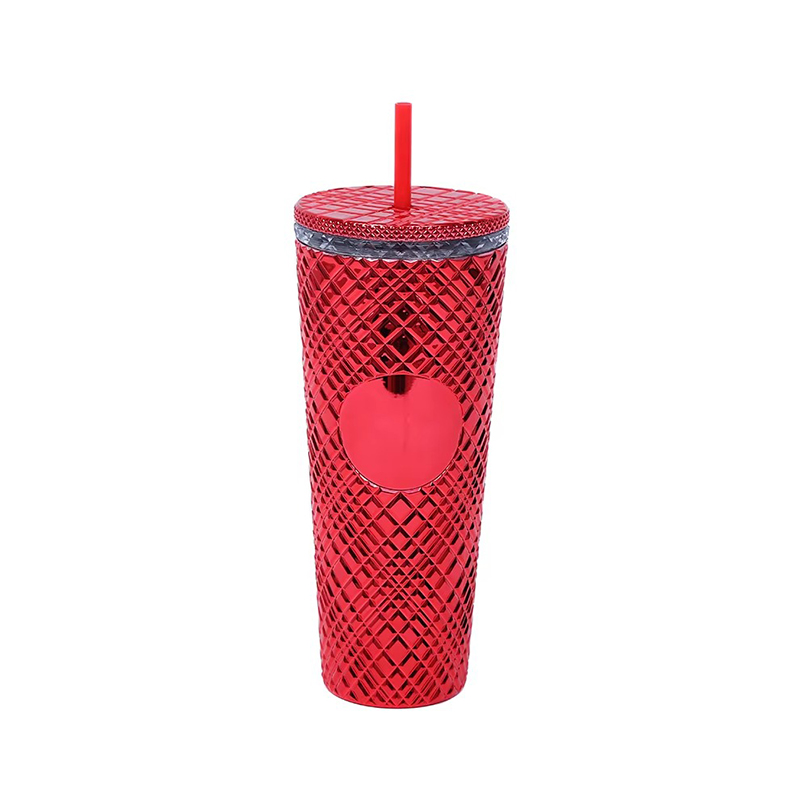 Reflective gradient multiple colors plastic tumbler