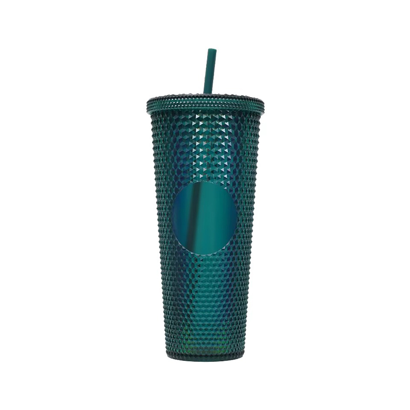 Colorful gifts plastic tumbler with straws