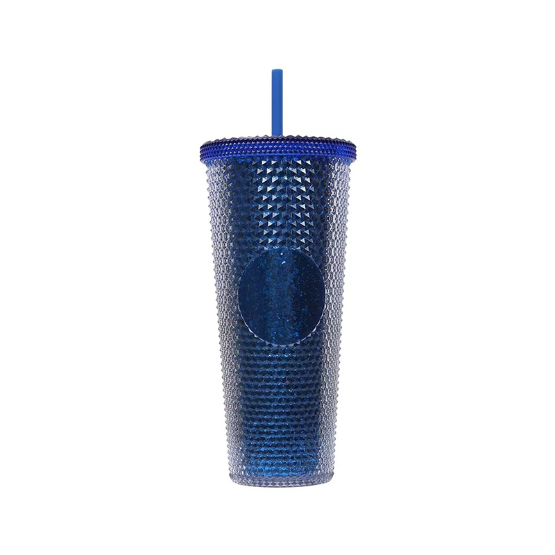 Colorful gifts plastic tumbler with straws