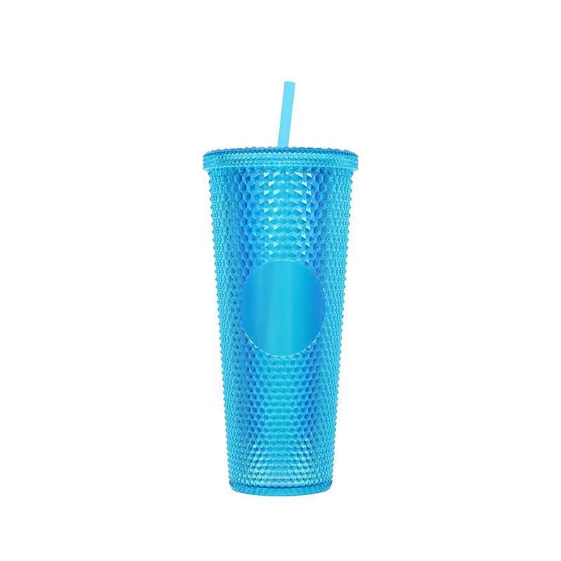 Colorful gifts plastic tumbler with straws