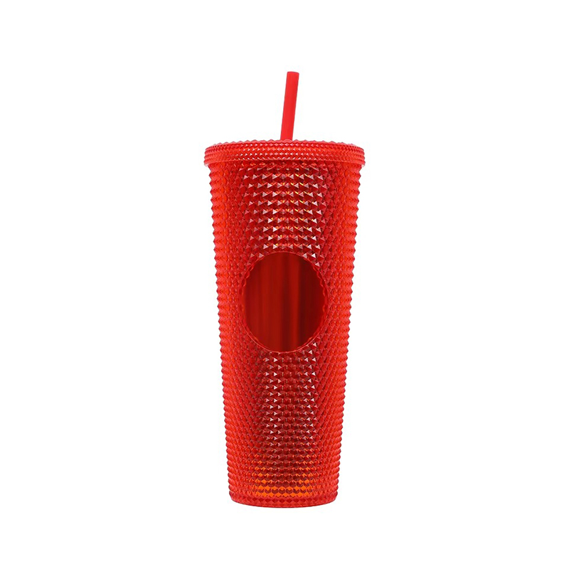 Colorful gifts plastic tumbler with straws