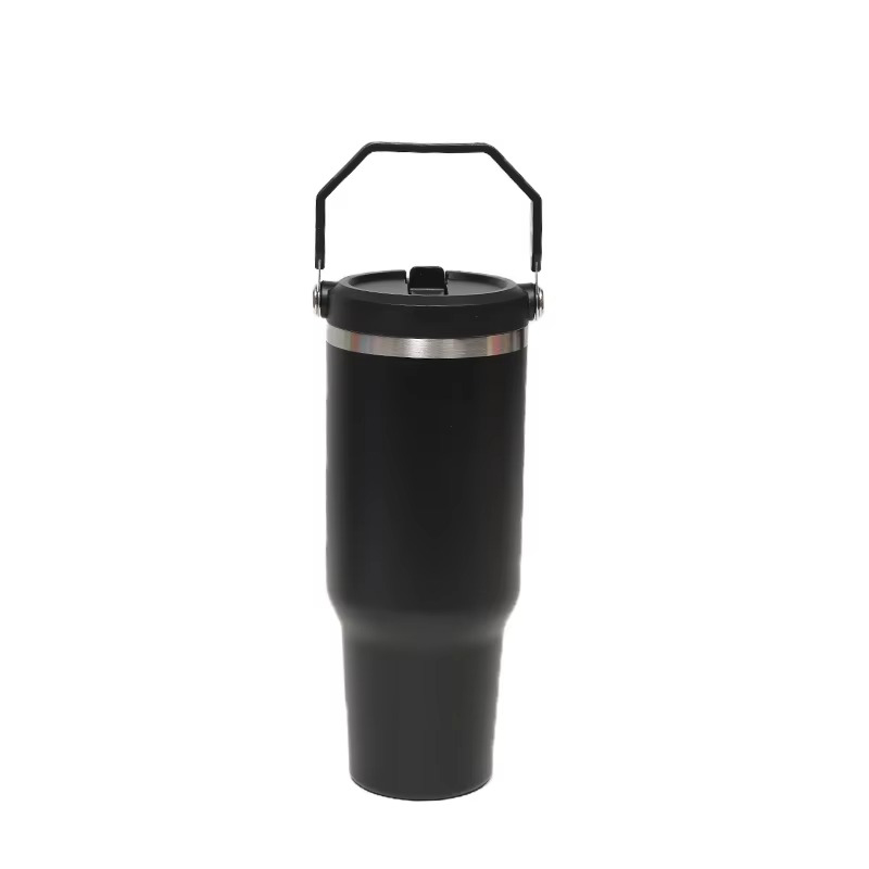 Large Capacity Stainless Steel Flip Straw Tumbler