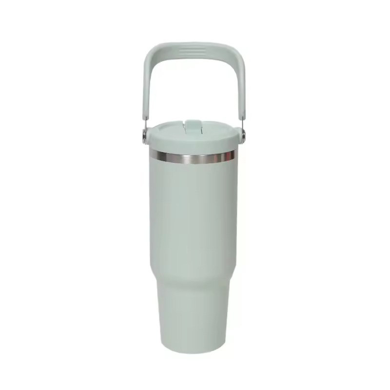 Large Capacity Stainless Steel Flip Straw Tumbler
