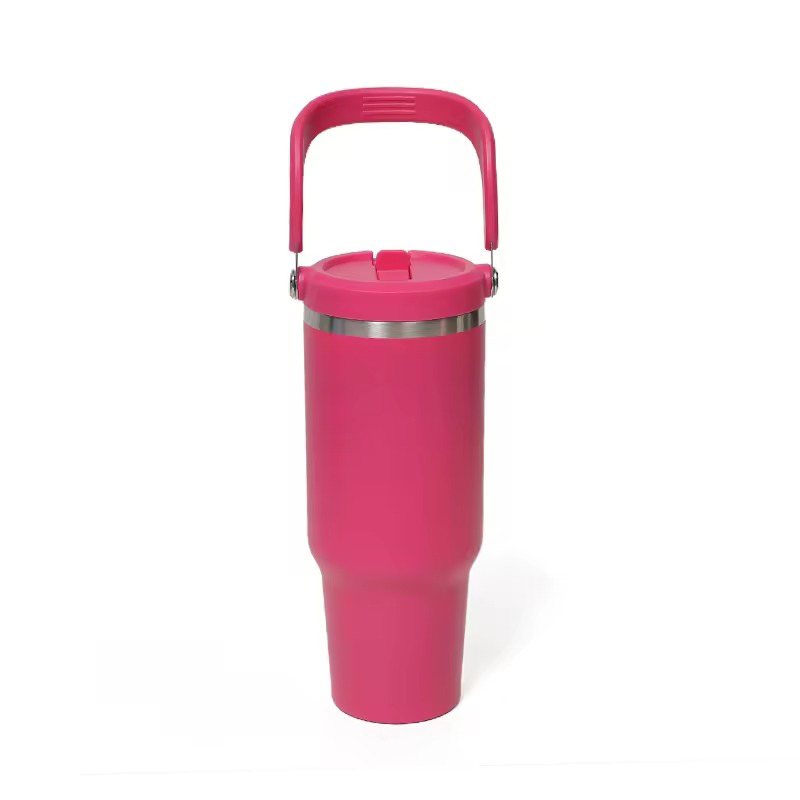 Large Capacity Stainless Steel Flip Straw Tumbler