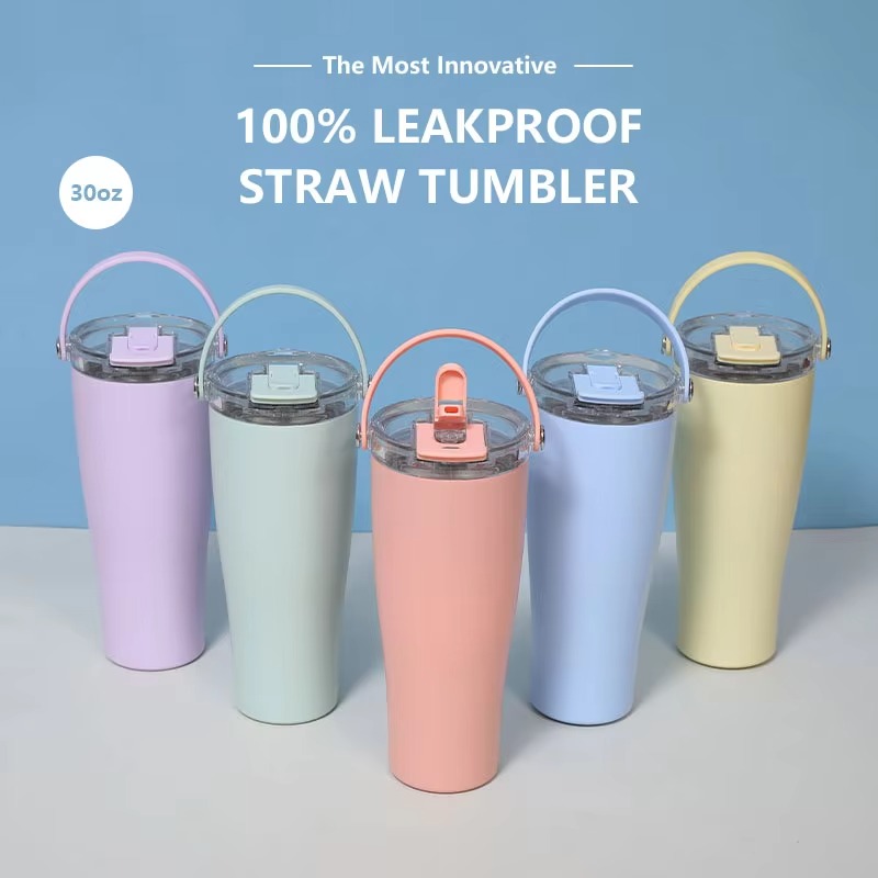 Double-walled Stainless Steel Straw Tumbler