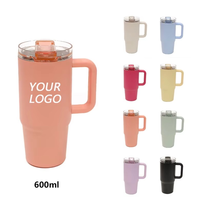 Stainless Steel Tumbler with Flip Straw Lid