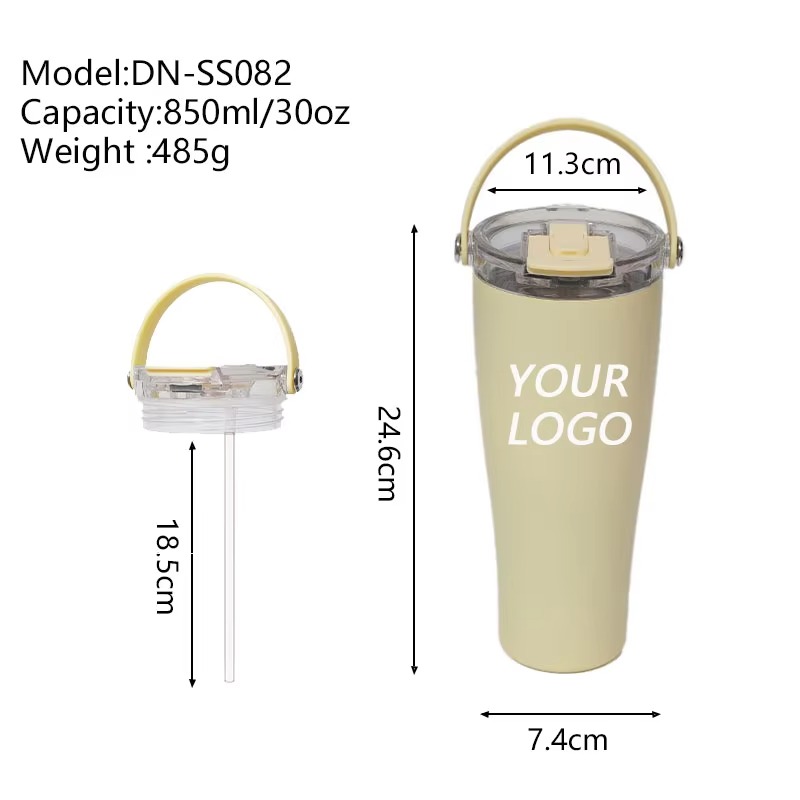 Double-walled Stainless Steel Straw Tumbler