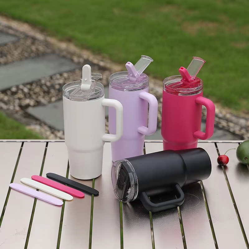 Stainless Steel Tumbler with Flip Straw Lid
