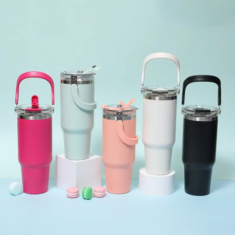 Leakproof Flip Straw Tumbler with Removable Spout