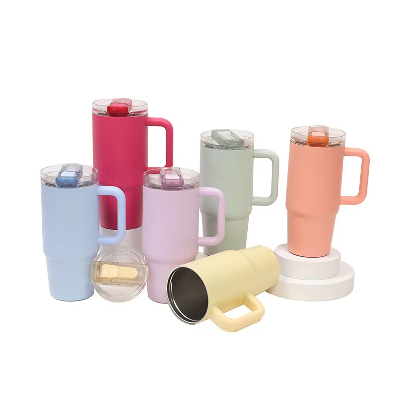 Stainless Steel Tumbler with Flip Straw Lid