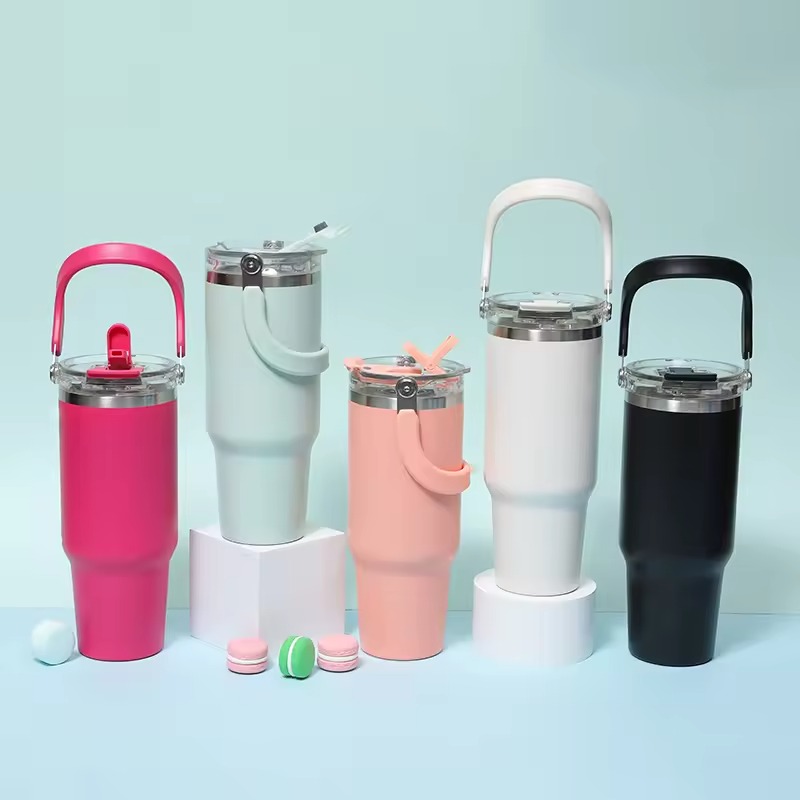 Leakproof Flip Straw Tumbler with Removable Spout