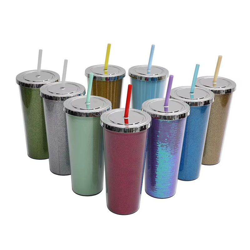 Acrylic Cups with Straw